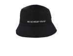white on black bucket hat