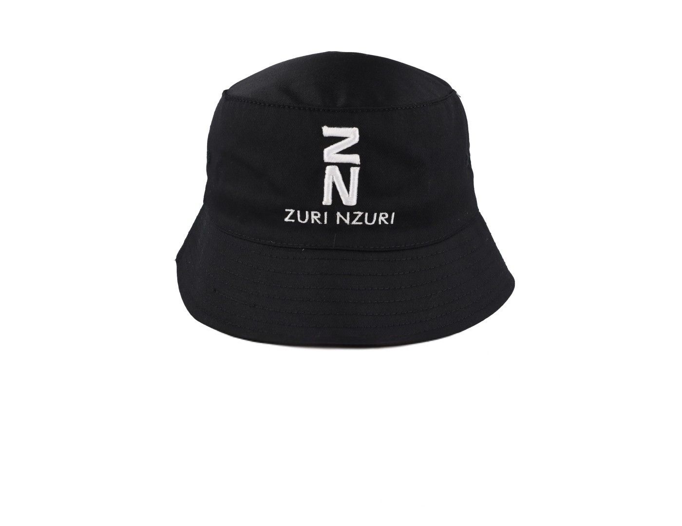 Black bucket hat with white Zuri Nzuri print Black bucket hat with white Zuri Nzuri print