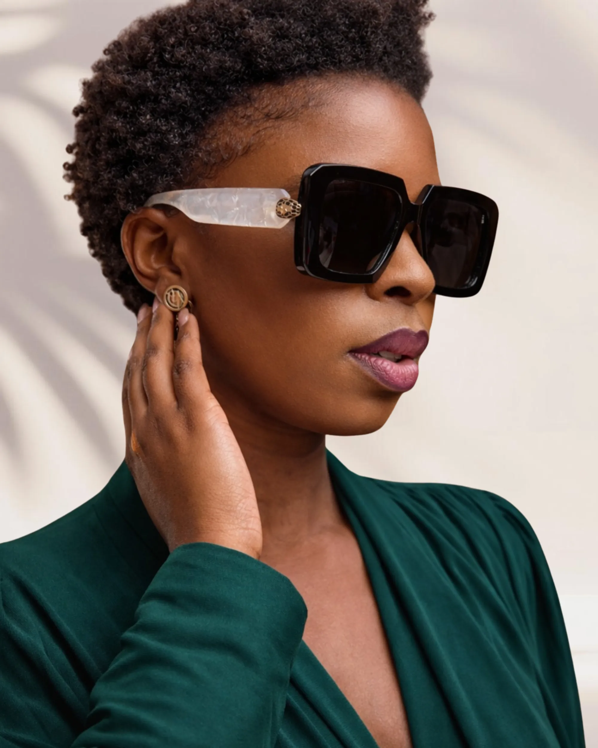 Black & Mother of pearl_result Duafe Black & Mother of Pearl Polarized Sunglasses - Image 1