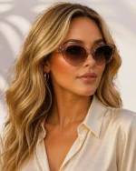 Bese Saka Chocolate & Mauve Polarized Sunglasses