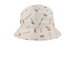 Sublimated bucket hat with all-over Zuri Nzuri print in toffee tones
