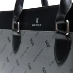 Aban Grey & Charcoal Zuri Print Laptop Bag - Image 4