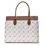 Aban White-Coffee & Toffee Zuri Print Laptop Bag - Image 2
