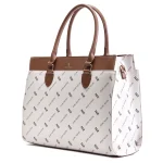 Aban White-Coffee & Toffee Zuri Print Laptop Bag - Image 3