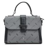 Aban Grey & Charcoal Zuri Print Business Bag - Image 2