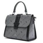 Aban Grey & Charcoal Zuri Print Business Bag - Image 3