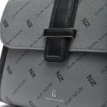 Aban Grey & Charcoal Zuri Print Business Bag - Image 6