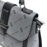 Aban Grey & Charcoal Zuri Print Business Bag - Image 4