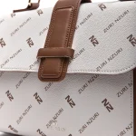 Aban White-Coffee & Toffee Zuri Print Business Bag - Image 5