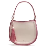 Mako Cream Half-Moon Bag with a Whisper of Pink - Image 2