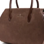 Abe Dua Mocha Suede Bowler Bag - Image 5