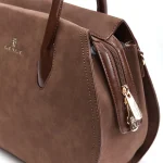 Abe Dua Mocha Suede Bowler Bag - Image 4
