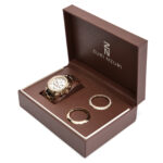 Mako gold plated boyfriend watch with interchangeable bezels
