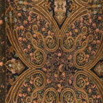 ABAN black silk touch scarf with gold accent pattern