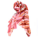 Fafanto sunset shades cotton touch scarf in warm pink and coral tones