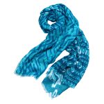 Sankofa blue shades cotton touch scarf with layered blue pattern