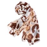 Abe Dua brown and cream leopard print cotton touch scarf