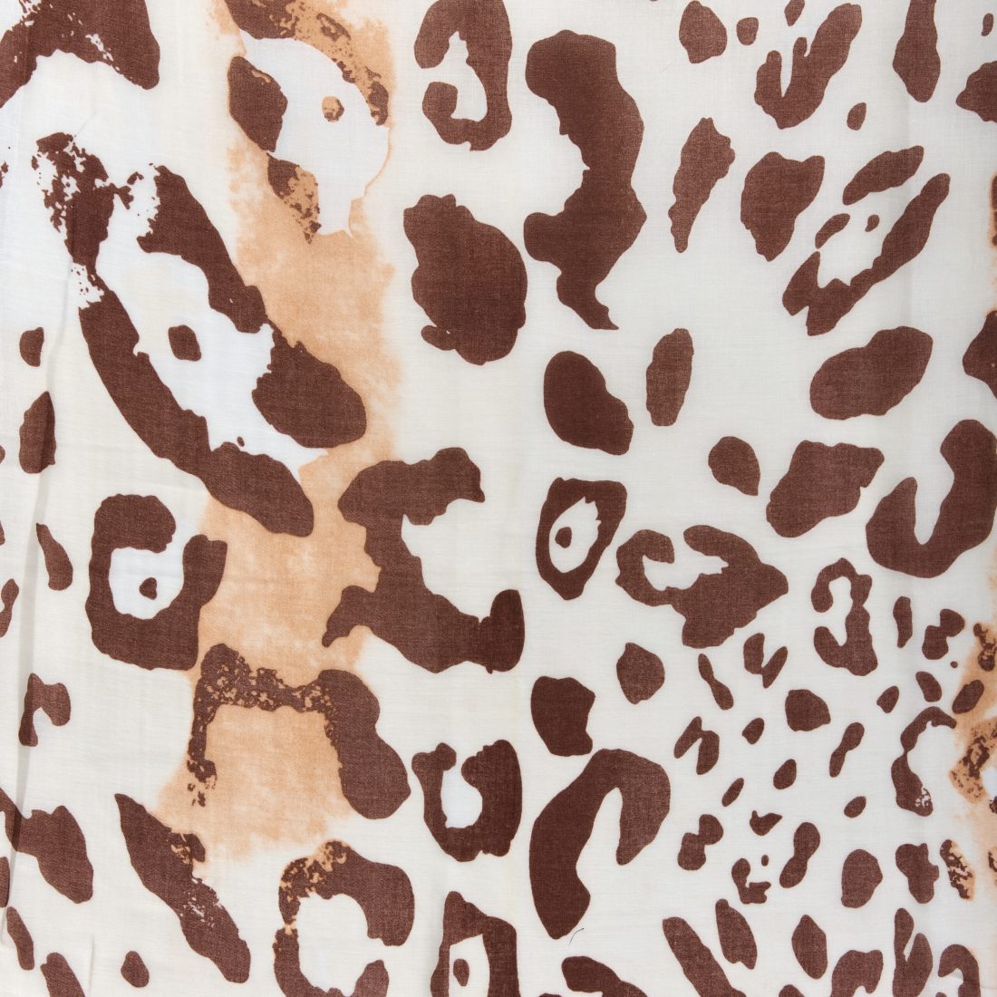 Abe Dua brown and cream leopard print cotton touch scarf