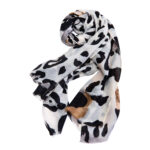 Abe Dua black and cream leopard print cotton touch scarf