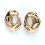 Mako gold sculptural earrings with fluid modern design