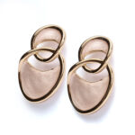 Bese Saka soft pink drop earrings with gold plated finish