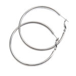 Fafanto rhodium fine hoop earrings with minimalist design