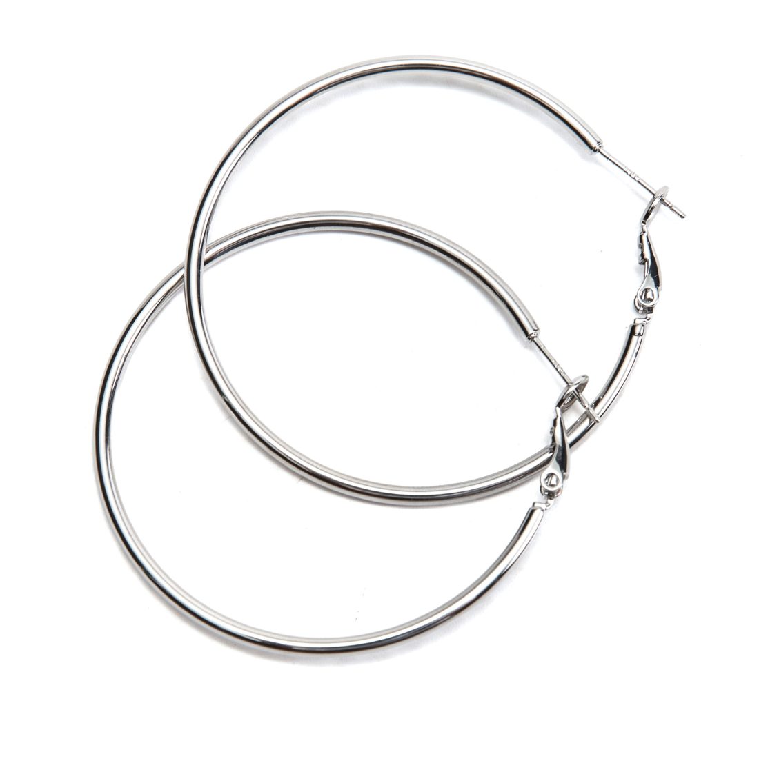 Fafanto rhodium fine hoop earrings with minimalist design
