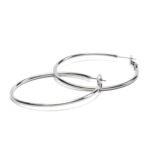 Fafanto rhodium fine hoop earrings with minimalist design