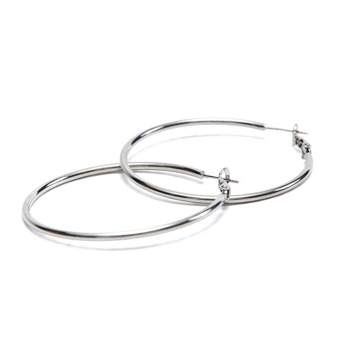 Fafanto rhodium fine hoop earrings with minimalist design