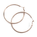 Aban rose gold fine hoop earrings with minimalist design