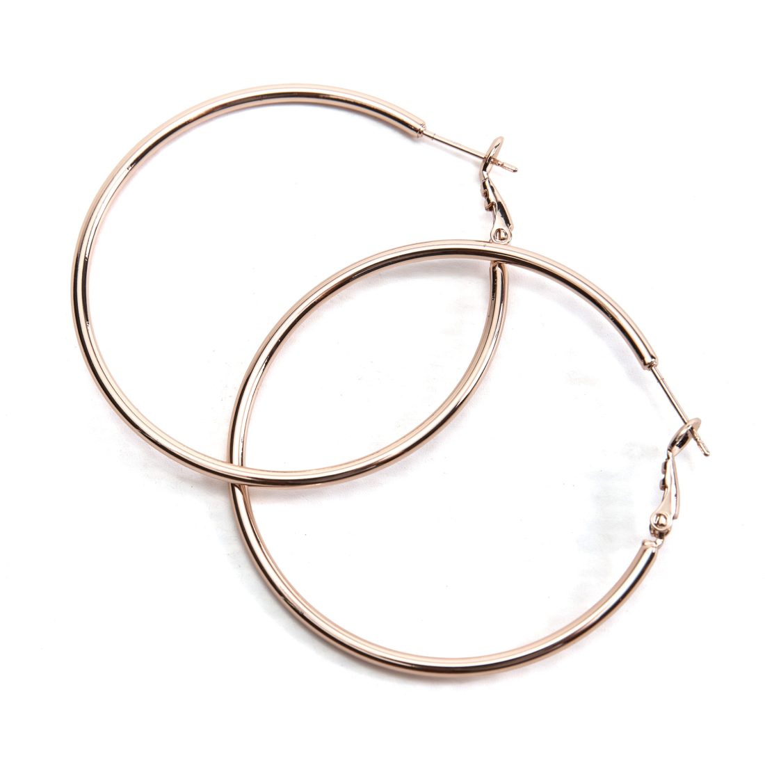 Aban rose gold fine hoop earrings with minimalist design