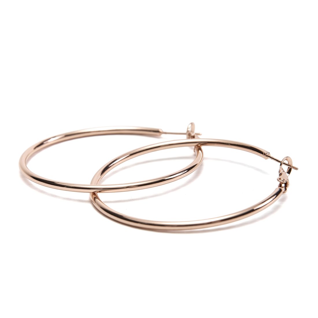 Aban rose gold fine hoop earrings with minimalist design