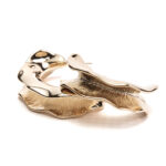 Aban gold sculptural hoop earrings with fluid textured design
