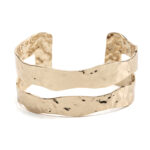 Abe Dua gold plated sculptural cuff bracelet with layered design