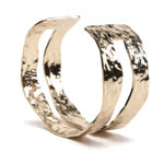Abe Dua gold plated sculptural cuff bracelet with layered design