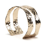 Abe Dua gold plated sculptural cuff bracelet with layered design