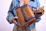 Mako Tan & Electric Blue Shoulder Bag - Image 7