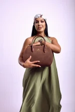 Abe Dua Mocha Suede Bowler Bag - Image 7
