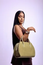 Abe Dua Matcha Suede Bowler Bag - Image 7